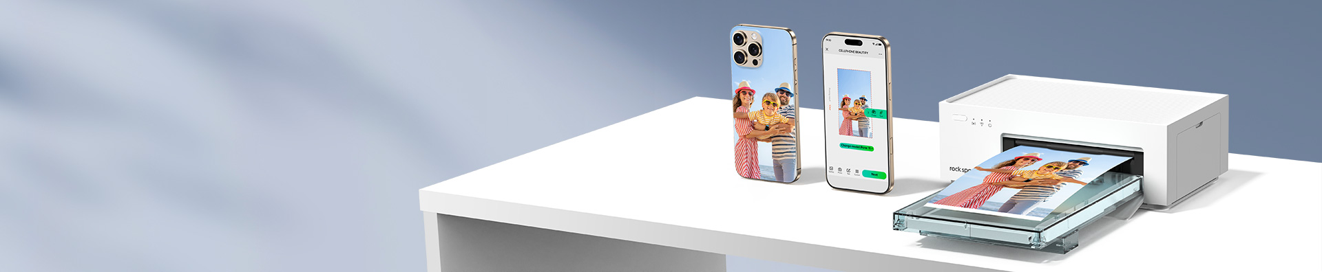 روك الفضاء الهاتف الجلد الطابعة